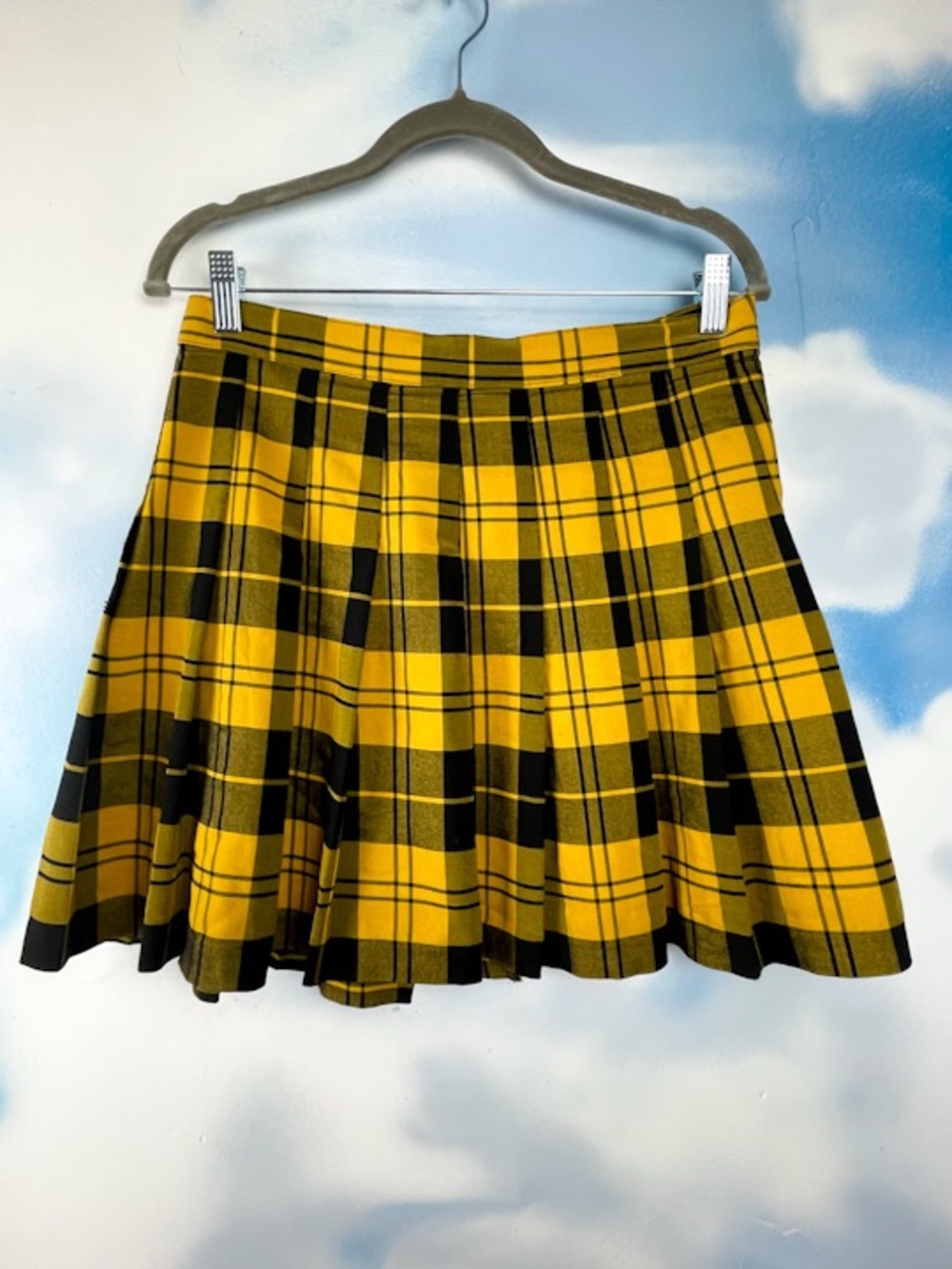 Love Tree yellow plaid skirt